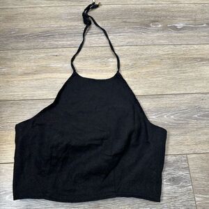 House of Harlow 1960 Black Halter Crop Top Sz 0